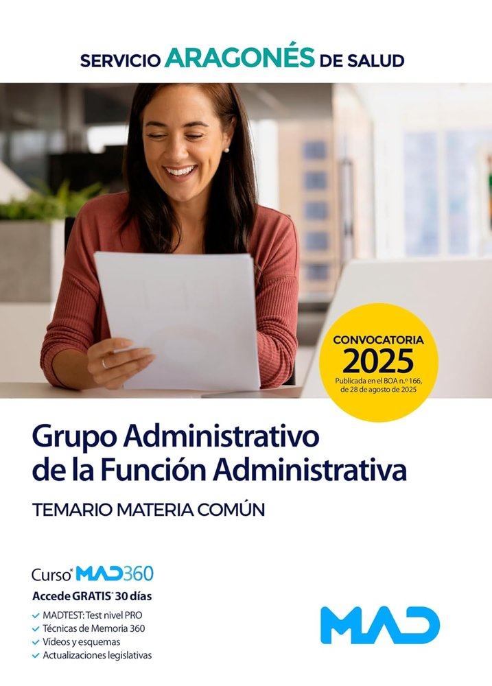 GRUPO ADMINISTRATIVO DE LA FUNCION ADMINISTRATIVA SERVICIO ARAGONES DE SALUD. (C, de ROJO FRANCO | portada del libro