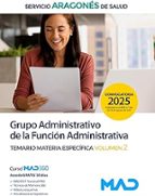 GRUPO ADMINISTRATIVO DE LA FUNCION ADMINISTRATIVA SERVICIO ARAGONES DE SALUD. (C, de Varios autores | portada del libro