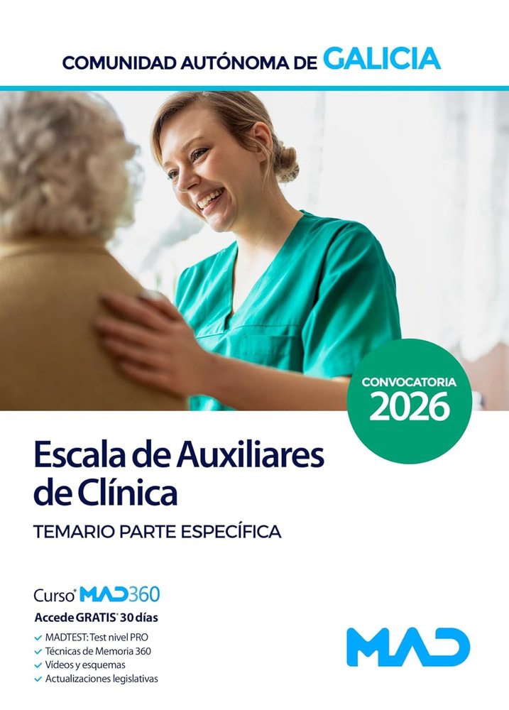 ESCALA AUXILIAR CLINICA TEMARIO PARTE ESPECIFICA COMUNIDAD G | portada del libro