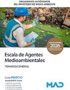 026 TEMARIO GENERAL ESCALA DE AGENTES MEDIOAMBIENTALES, de Varios autores | portada del libro
