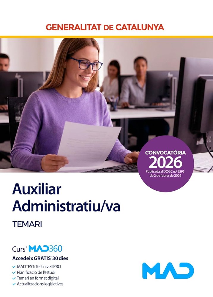 AUXILIAR ADMINISTRATIU/VA - TEMARI | portada del libro