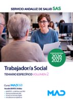 TRABAJADOR/A SOCIAL TEMARIO ESPECIFICO 2 SERVICIO ANDALUZ S, de Varios autores | portada del libro