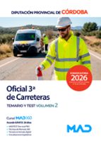 OFICIAL 3ª DE CARRETERAS TEMARIO 2 Y TEST DIPUTACION CORDOB, de Varios autores | portada del libro