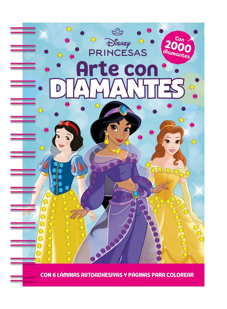 PRINCESAS. ARTE CON DIAMANTES, de DISNEY | portada del libro