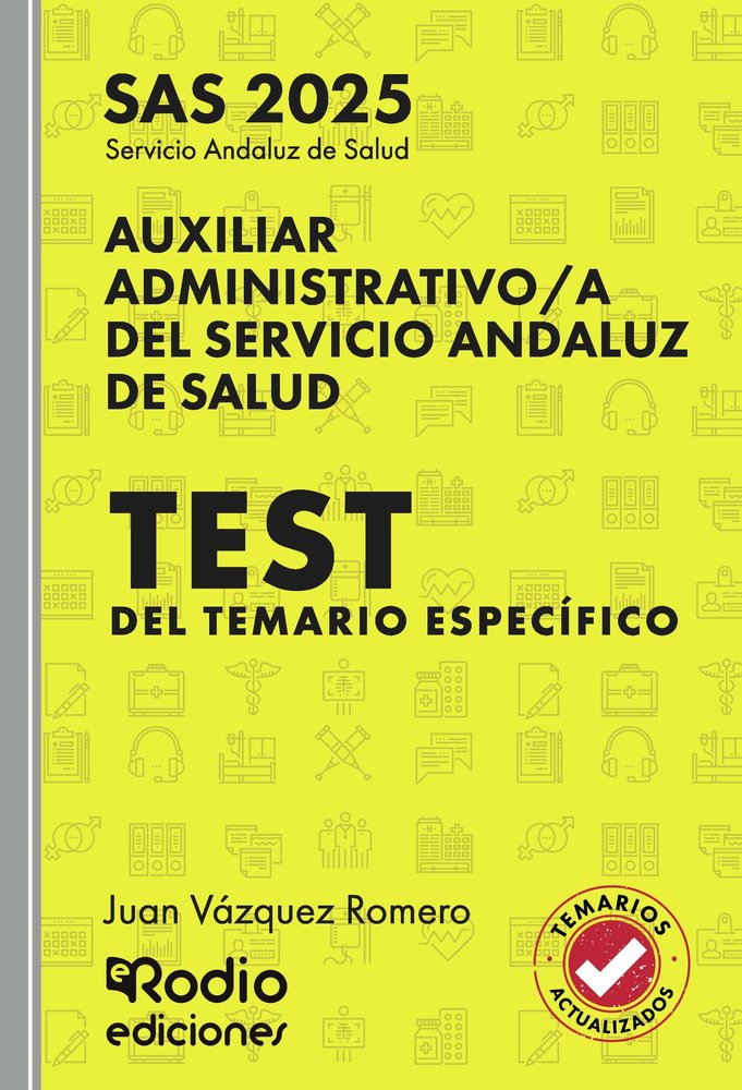 AUXILIAR ADMINISTRATIVO SERVICIO ANDALUZ SALUD TEST TEMARIO | portada del libro