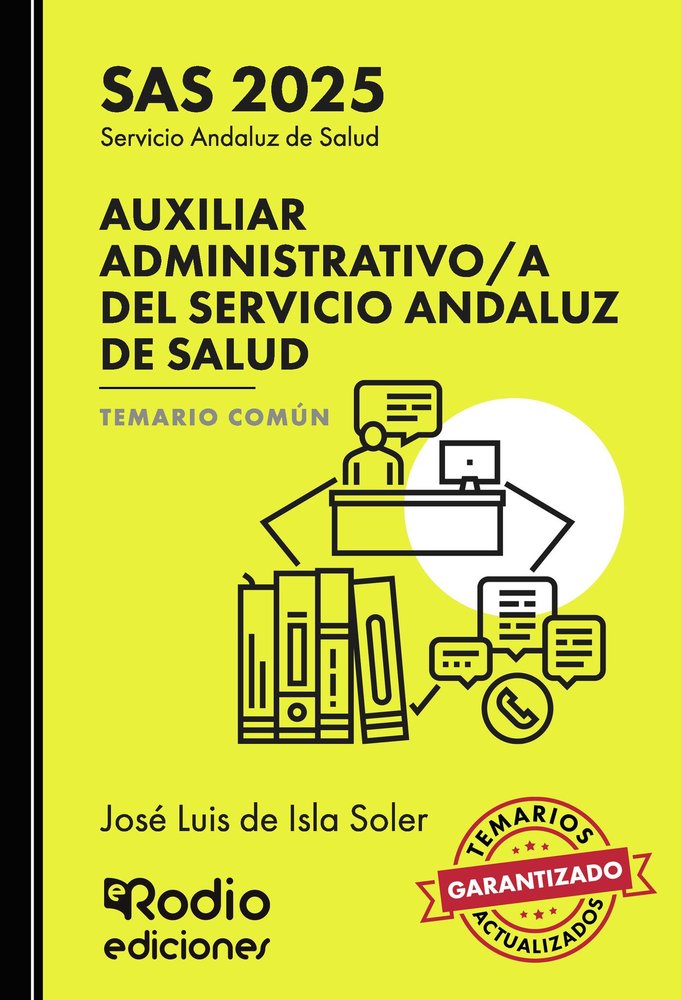 AUXILIAR ADMINISTRATIVO/A SERVICIO ANDALUZ SALUD TEM, de DE ISLA SOLER, JOSE LUIS | portada del libro