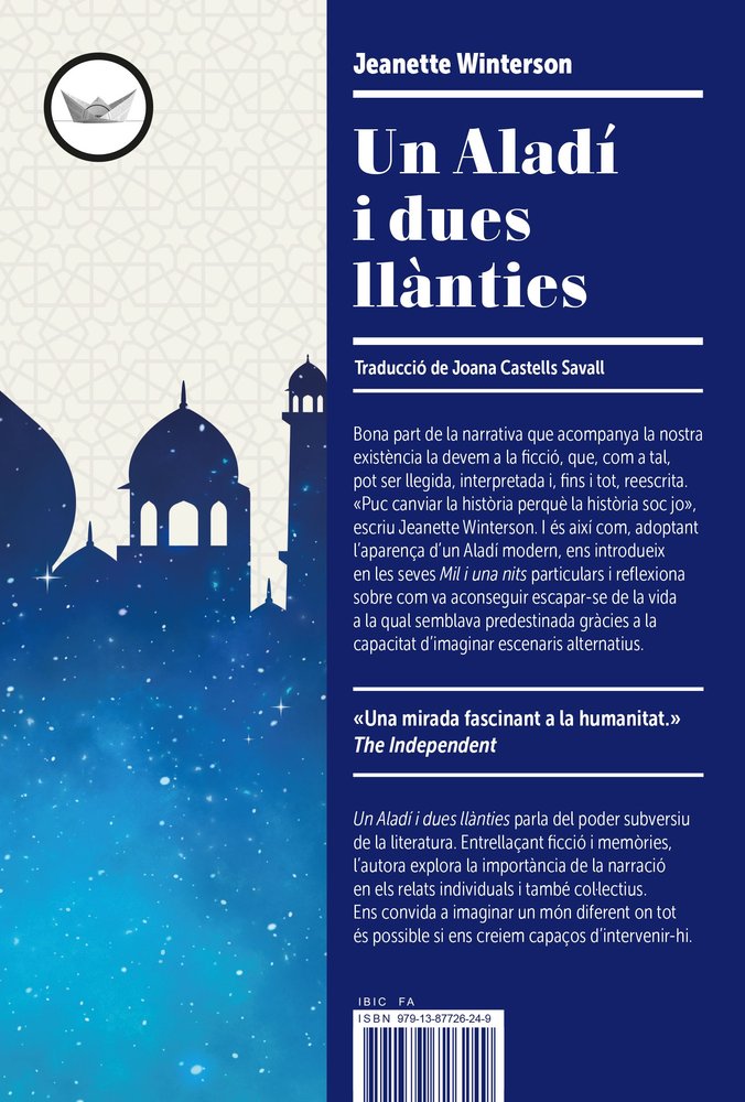 UN ALADI I DUES LLANTIES, de WINTERSON, JEANETTE | portada del libro