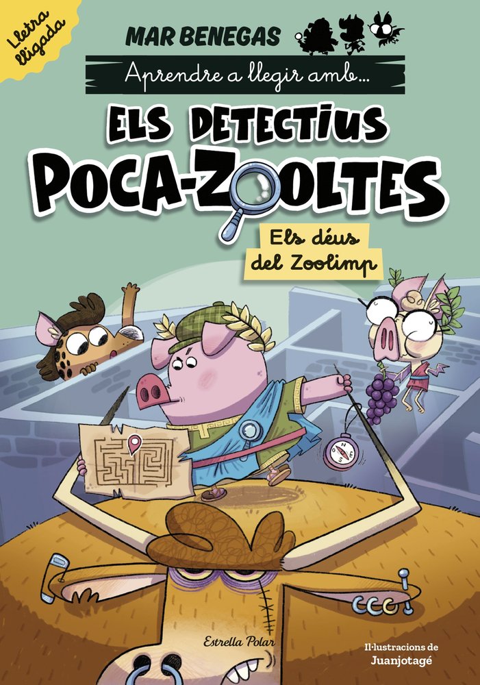 Apren a llegir amb els detectius poca zooltes lletra lligad, de Mar Benegas | portada del libro