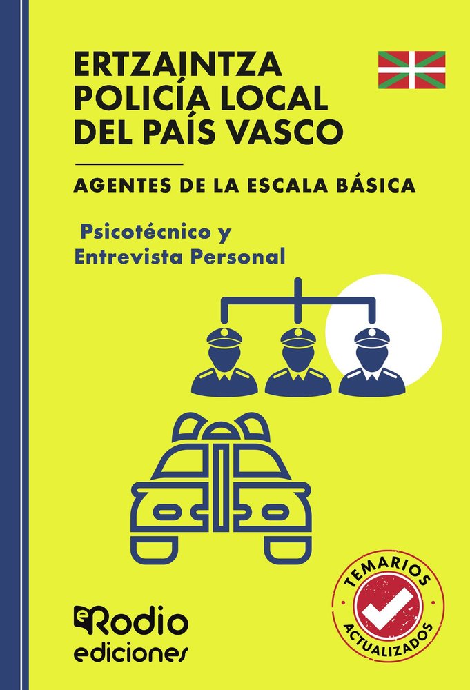 ERTZAINTZA Y POLICIA LOCAL PAIS VASCO PSICOTECNICO Y ENTREV | portada del libro