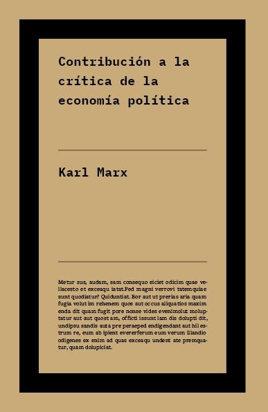 CONTRIBUCION A LA CRITICA DE LA ECONOMIA POLITICA, de MARX, KARL | portada del libro