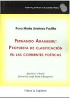 FERNANDO ARAMBURU: PROPUESTA DE CLASIFICACION EN LAS CORRIENTES POETICAS, de ROSA MARIA JIMENEZ PADILLA | portada del libro
