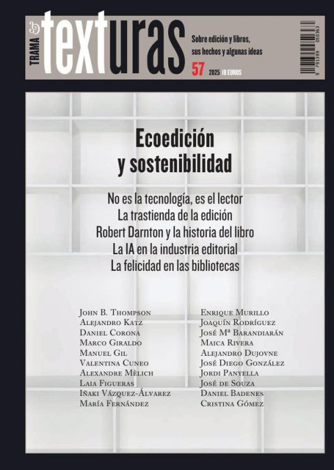 TEXTURAS 57: ECOEDICION Y SOSTENIBILIDAD, de VARIOS AUTORES | portada del libro