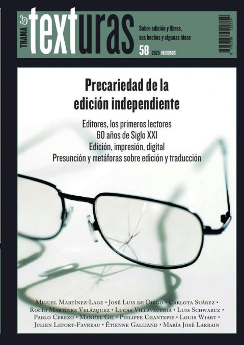 TEXTURAS 58: PRECARIEDAD DE LA EDICION INDEPENDIENTE, de VARIOS AUTORES | portada del libro