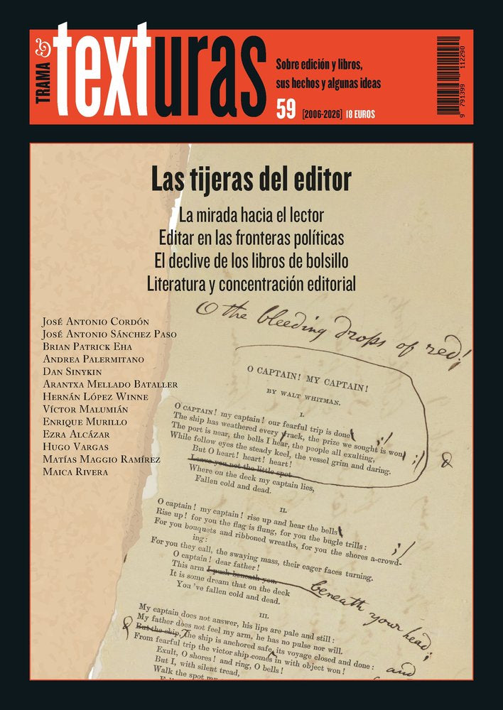 Texturas 59: Las tijeras del editor, de VARIOS AUTORES | portada del libro