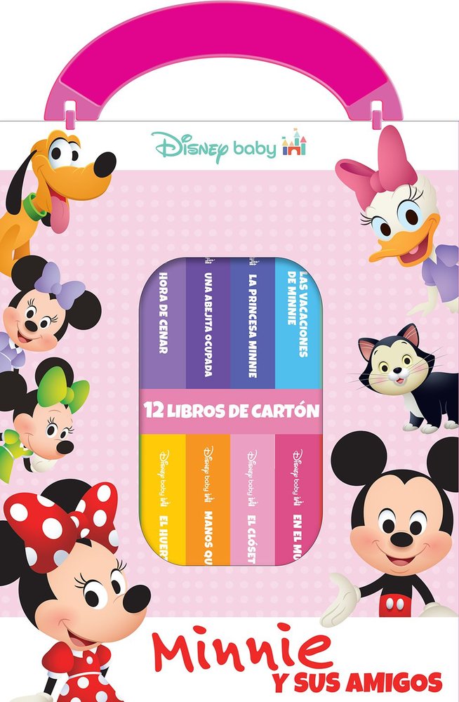 DISNEY BABY: MINNIE Y SUS AMIGOS - MI PRIMERA BIBLIOTECA - 12 LIBROS DE CARTON -, de , MINNIE MOUSE | portada del libro