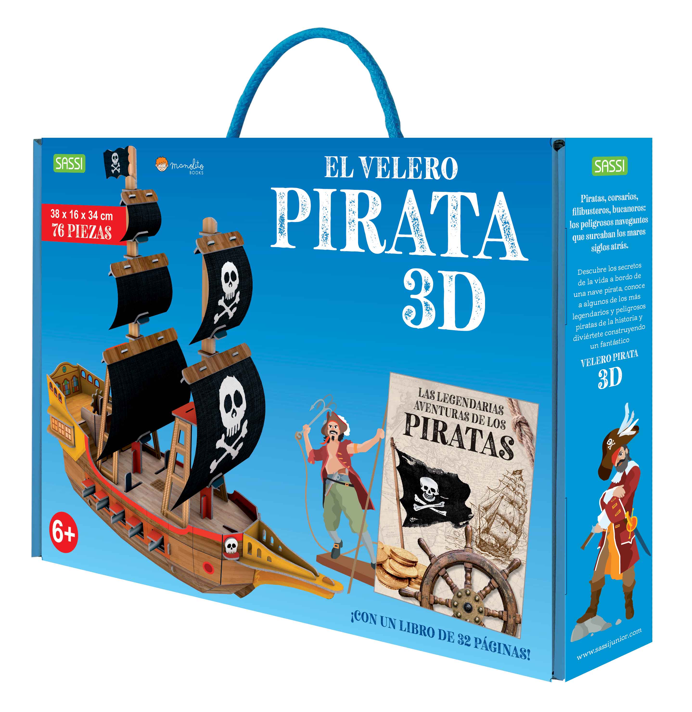 EL VELERO PIRATA 3D 3D CARTON CON MAQUETA, de Matteo Gaule | portada del libro