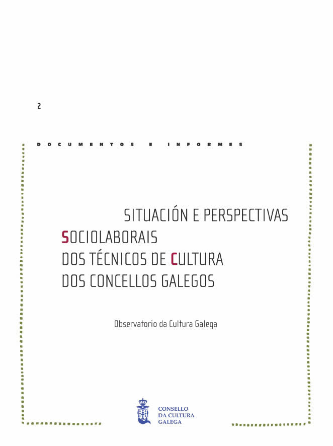 Situacións e perspectivas sociolaborais dos técnicos de cultura dos concellos galegos | portada del libro
