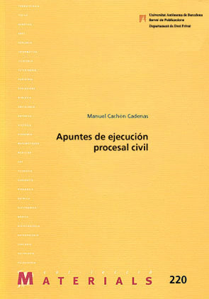 Apuntes de ejecuciùn procesal civil, de Cachón Cadenas | portada del libro