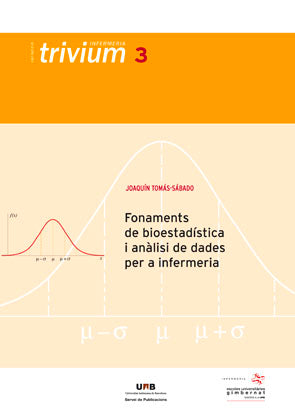 Fonaments de bioestadÆstica i anêlisi de dades per a infermeria, de Tomás-Sábado | portada del libro