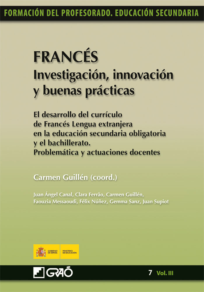 Francés. Investigación, innovación y buenas prácticas, de Guillén Díaz | portada del libro