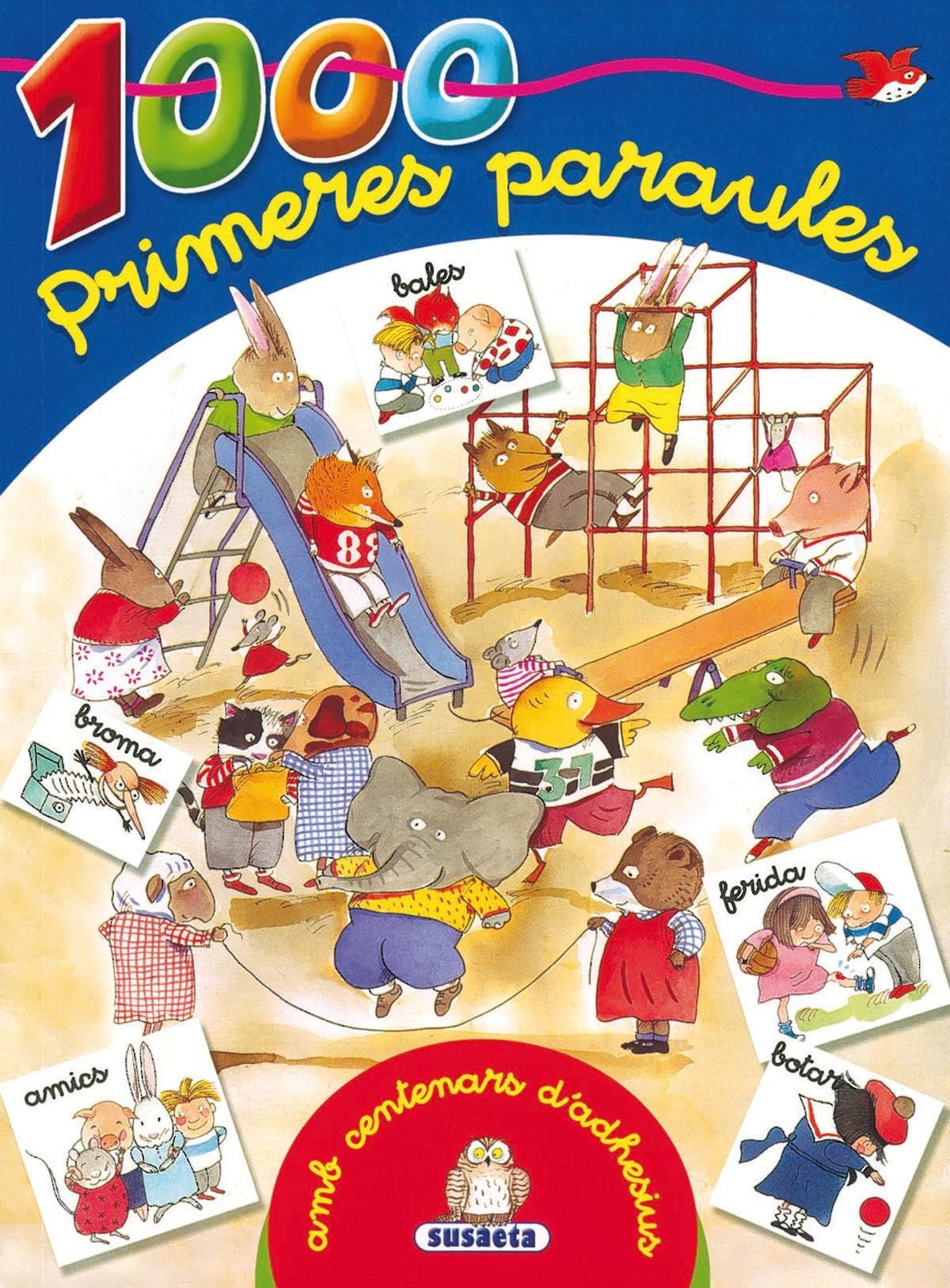 1000 Primeres paraules - azul - amb centenars d'adhesius, de Menéndez | portada del libro