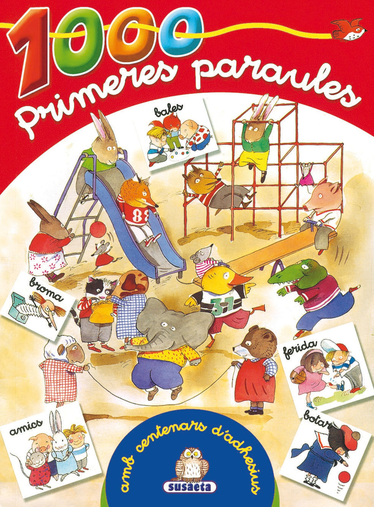 1000 Primeres paraules - rojo - amb centenars d'adhesius, de Susaeta | portada del libro
