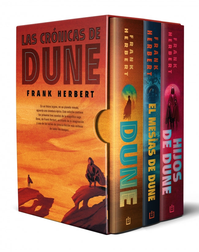 TRILOGIA DUNE EDICION DE LUJO ESTUCHE CON DUNE EL MESIAS DE, de Frank Herbert | portada del libro
