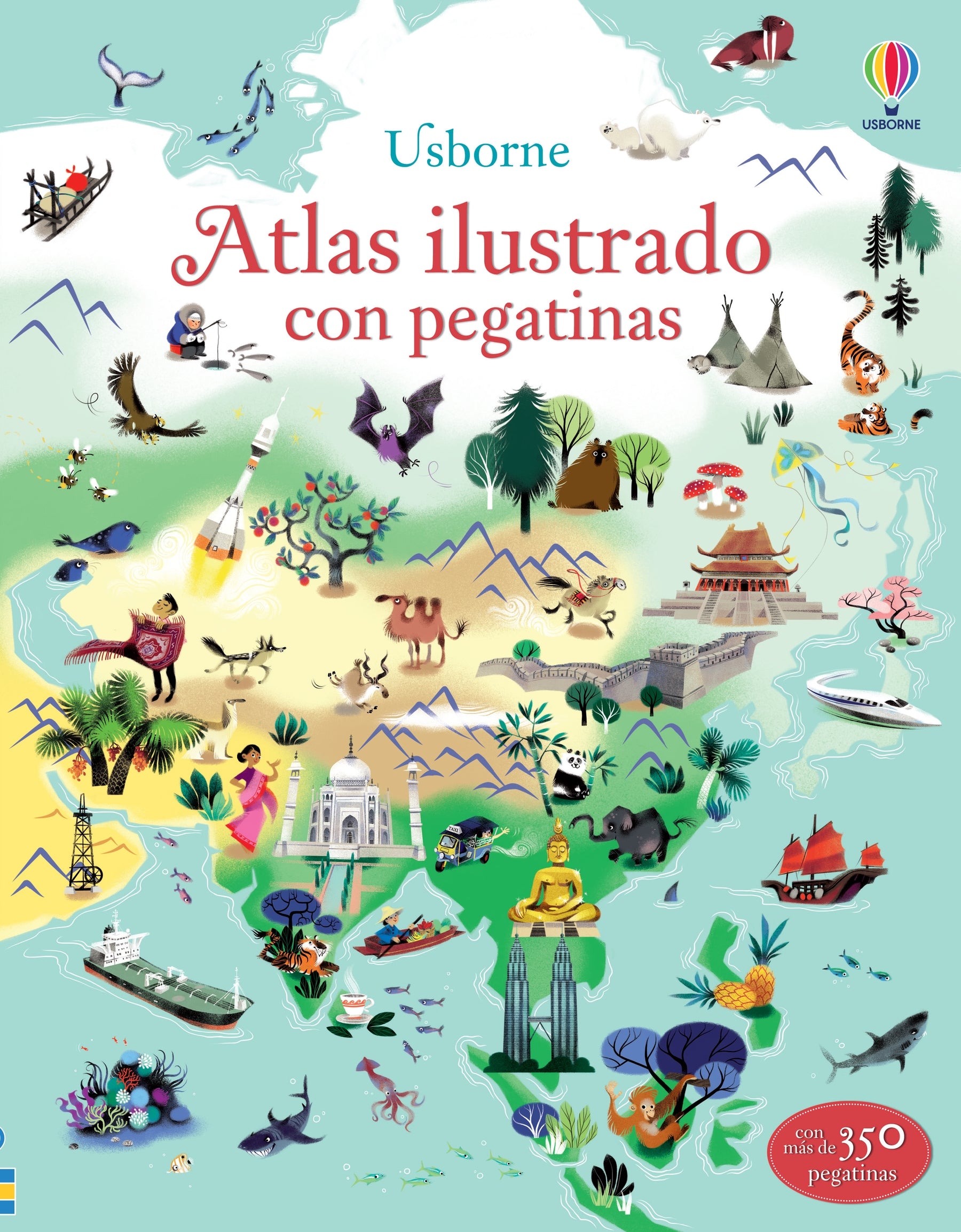 Atlas ilustrado con pegatinas, de Sam Baer | portada del libro