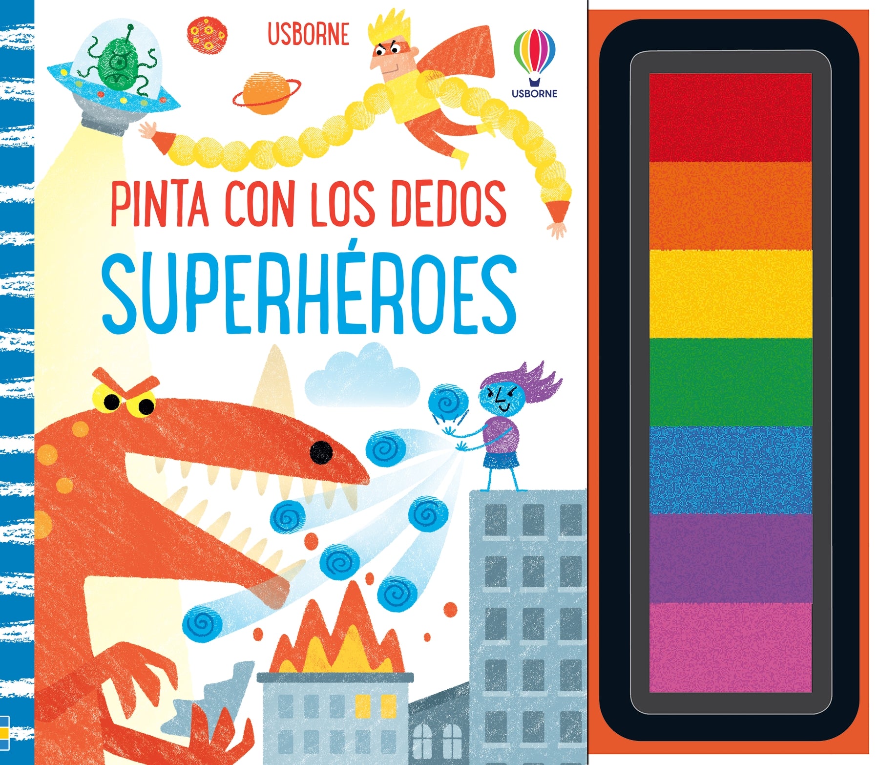 SUPERHEROES PINTA CON LOS DEDOS, de Fiona Watt | portada del libro