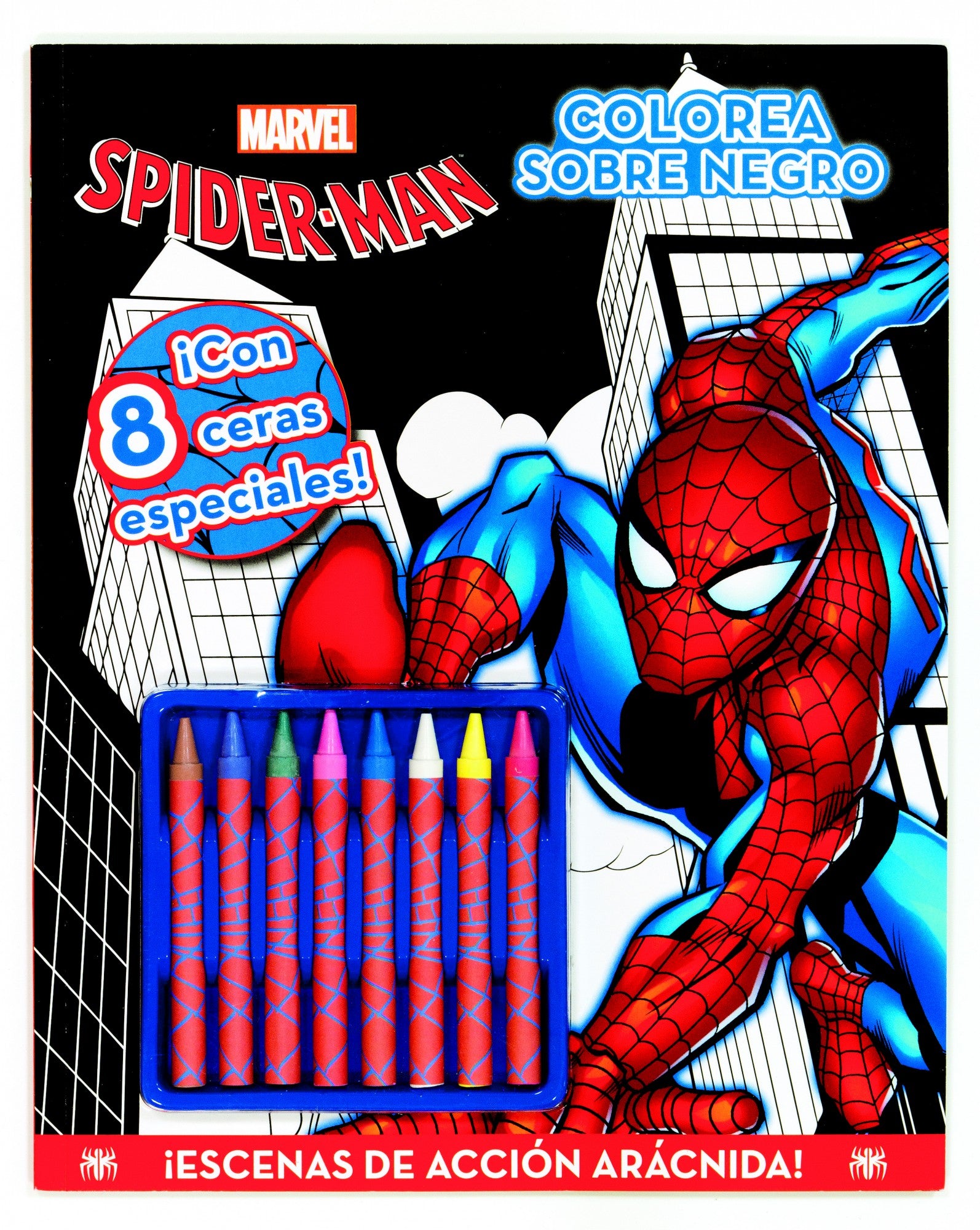 Spider-Man. Colorea sobre negro, de Marvel | portada del libro