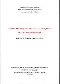 INDICE GRIEGO-HEBREO DEL TEXTO ANTIOQUEÑO EN LOS LIBROS HISTORICOS (2 VOLS.)