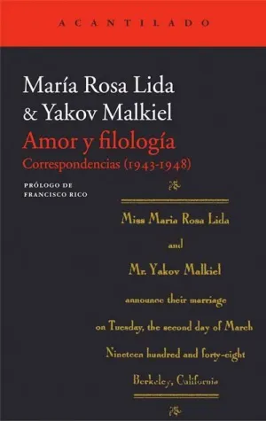 AMOR Y FILOLOGÍA : CORRESPONDENCIAS, 1943-1948