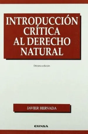 INTRODUCCIÓN CRÍTICA AL DERECHO NATURAL