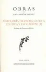 OBRAS DE JUAN RAMON JIMENEZ: ANTOLOGÍA DE PROSA CRÍTICA (CRÍTICA Y EVOCACIÓN) [I]